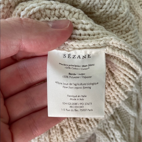 Sezane Cream Cable Knit Sweater - Picture 13 of 13